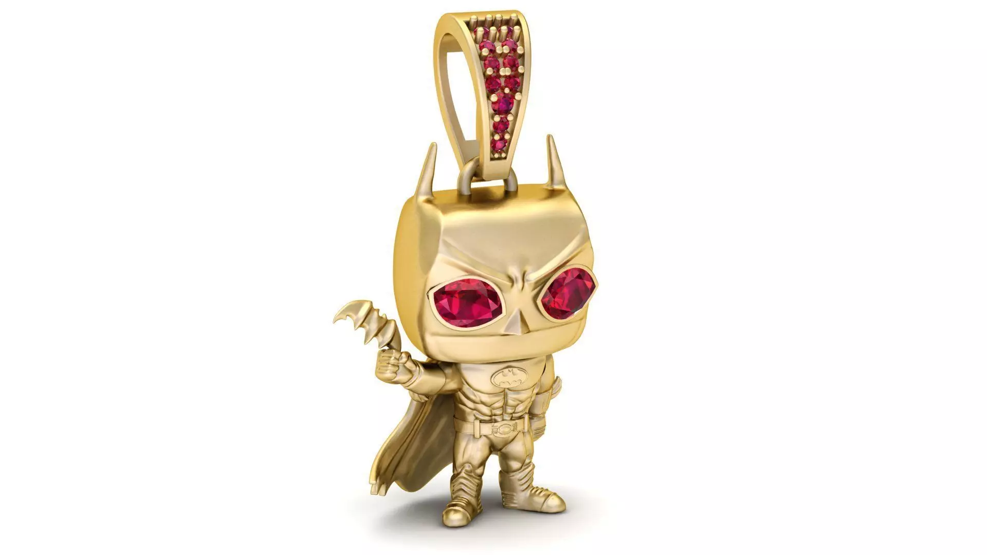 Crimson-Eyed Dark Knight Figure Pendant 3D print model