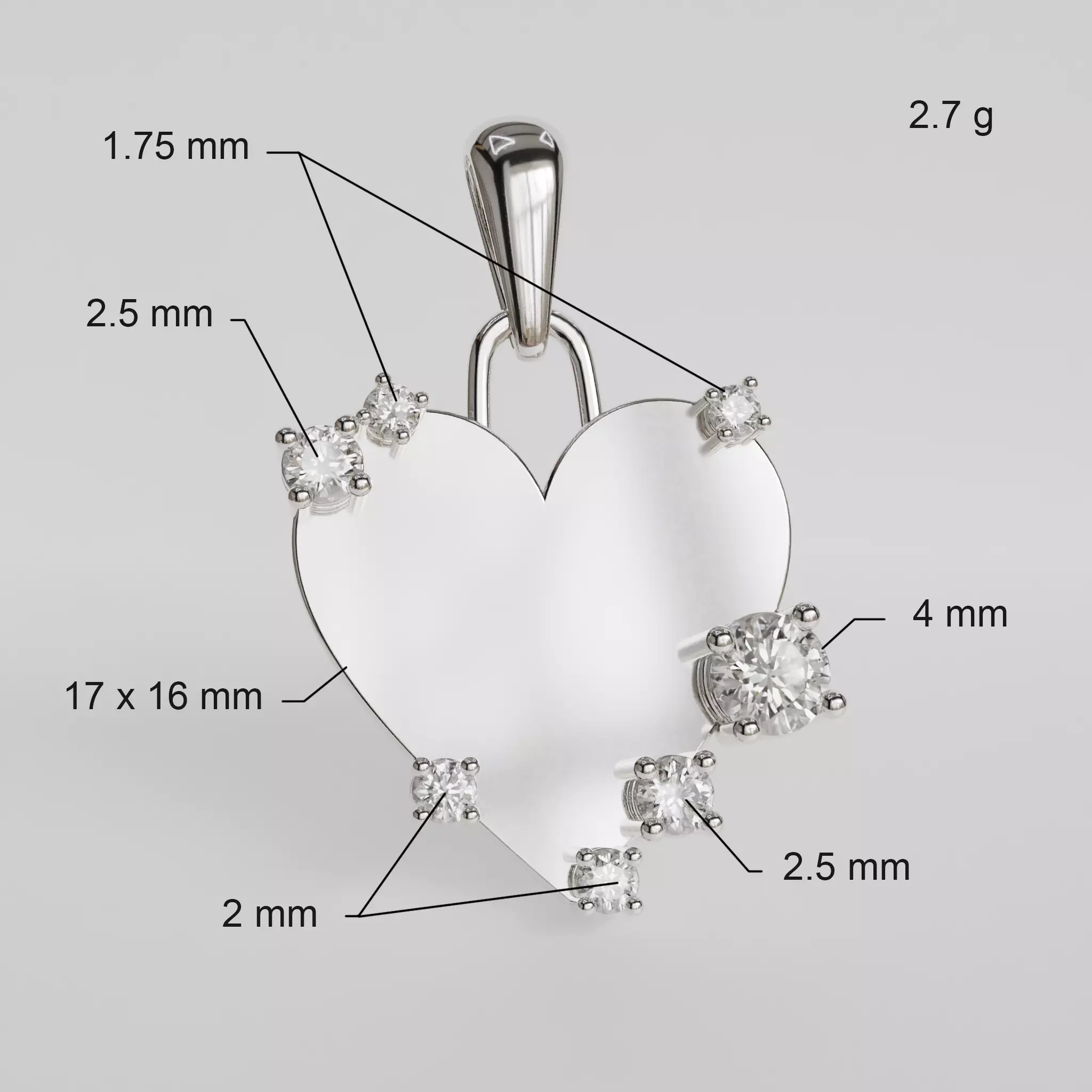 HEART PLAQUE PENDANT 3D print model