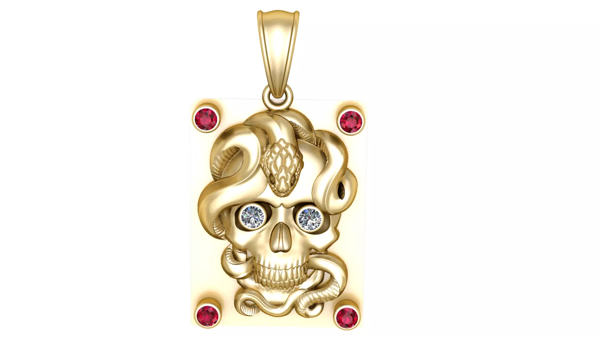 Skull Snake Pendant 3D Printable Model 3D print model