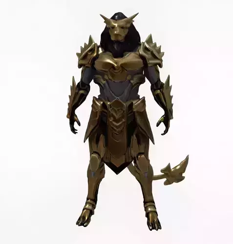 Golden Lion Warrior Armor Fantasy 