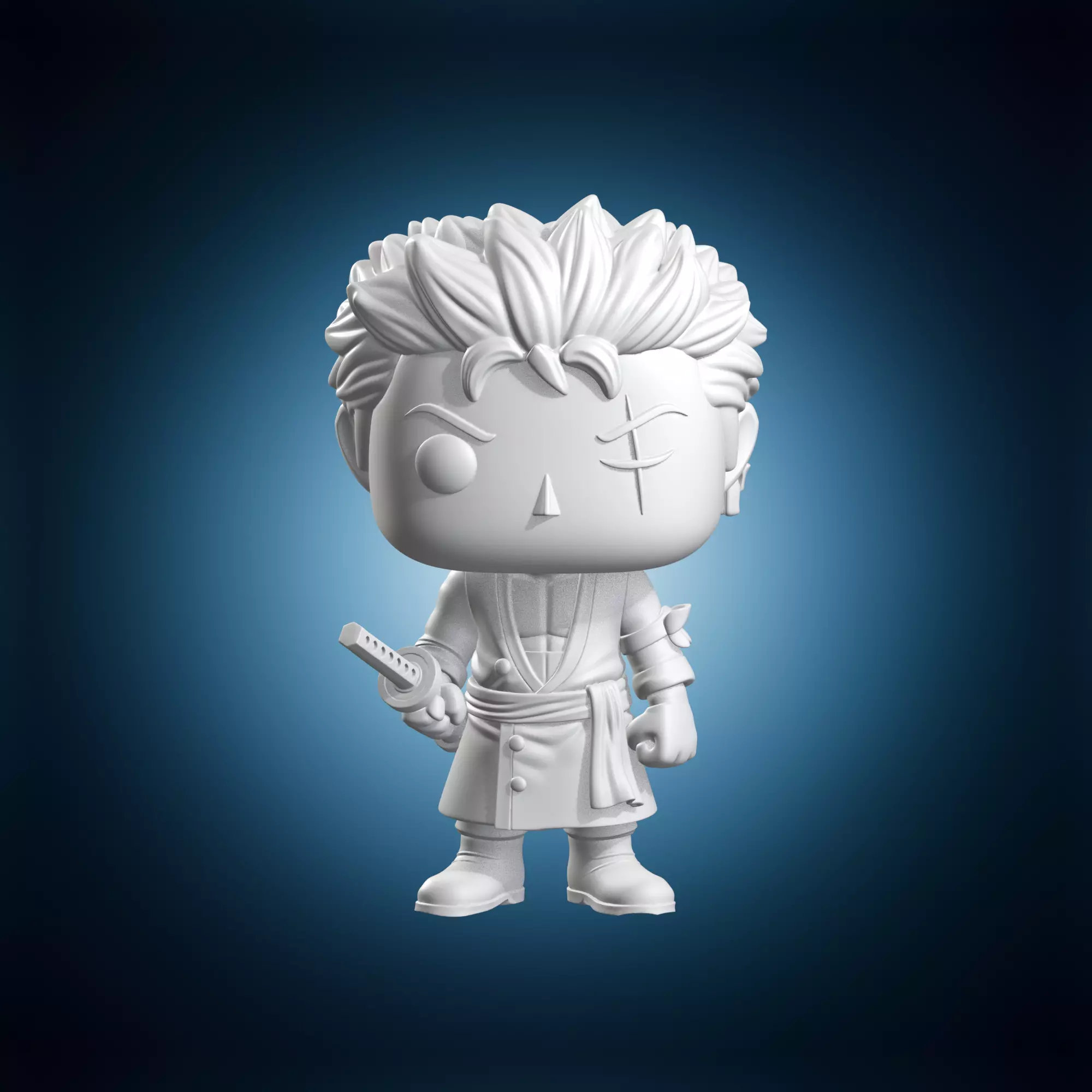 Roronoa Zoro One Piece Funko Style Collectible 3D print model