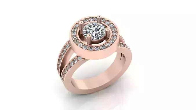 round halo engagement jewelry ring 