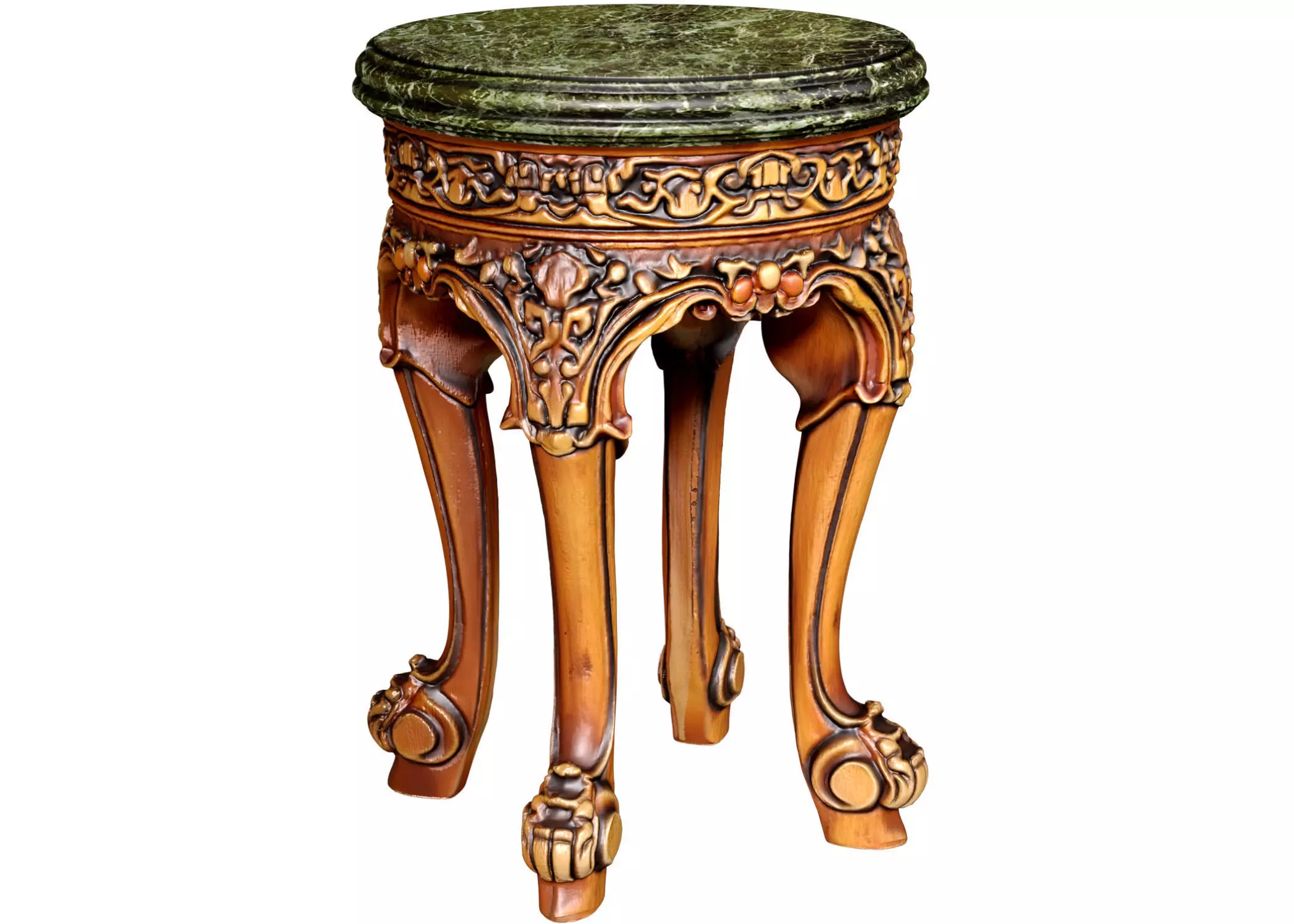 Classic Royal Palace Baroque side round stand coffee table 3D model