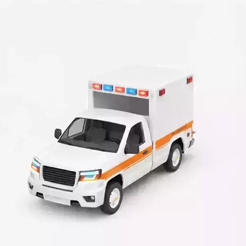 Ambulance 3D Model Emergency Medical Response Vehicle 02
