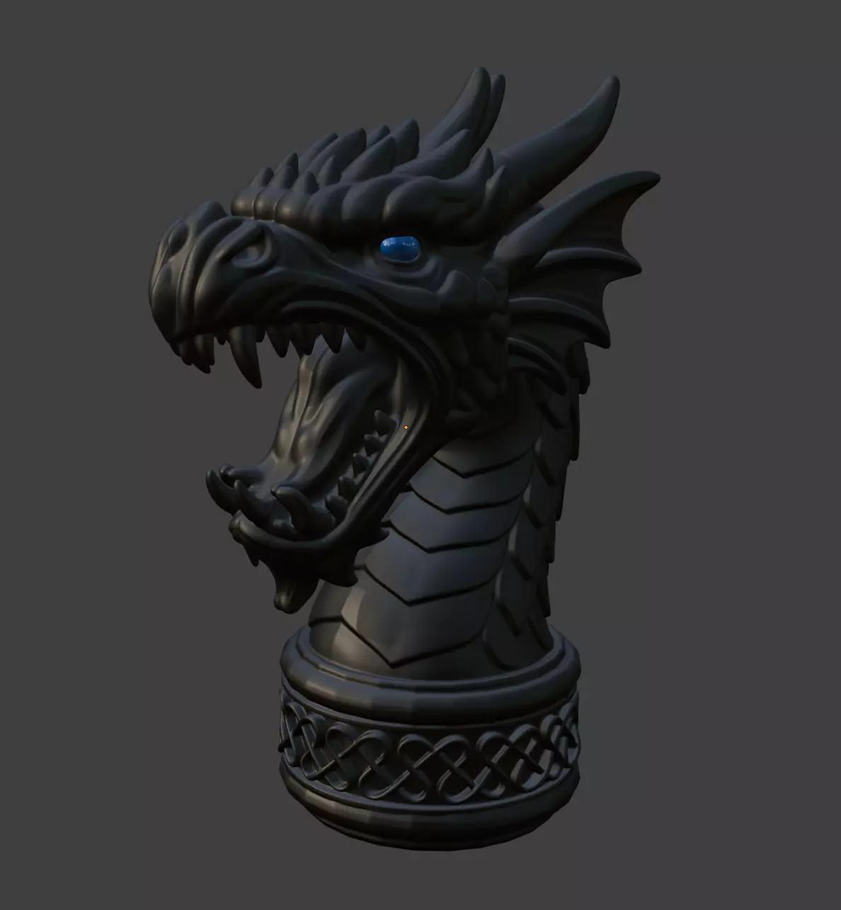 DRAGON HEAD CANE HANDLE 3D print model