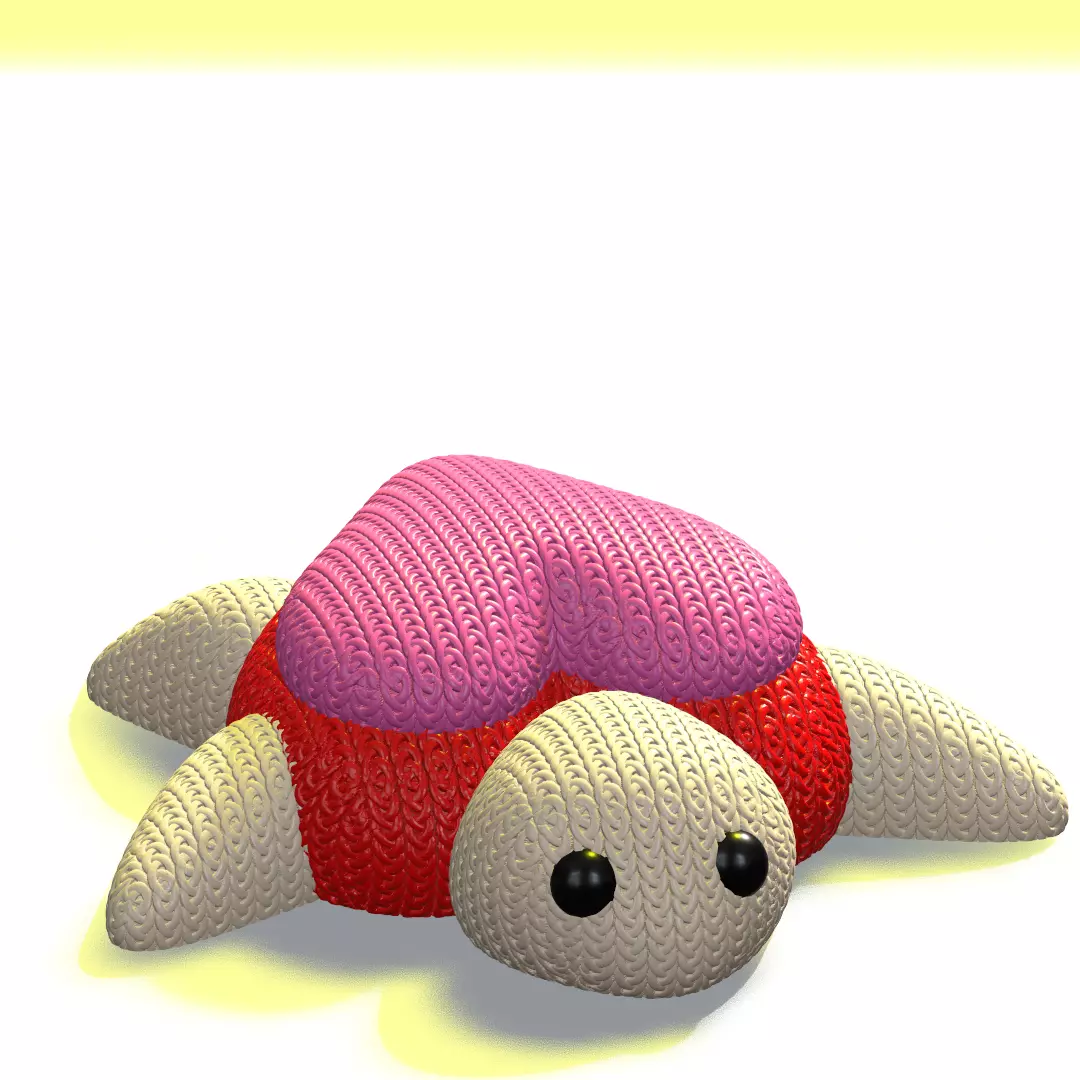 Knitted turtle Cute Valentines Day STL 3D Model 3mf Multicolor 3D print model
