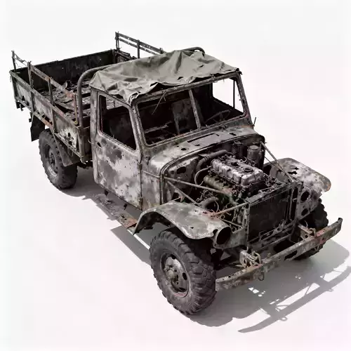 Exposed Engine Scavenged Truck 3D Model