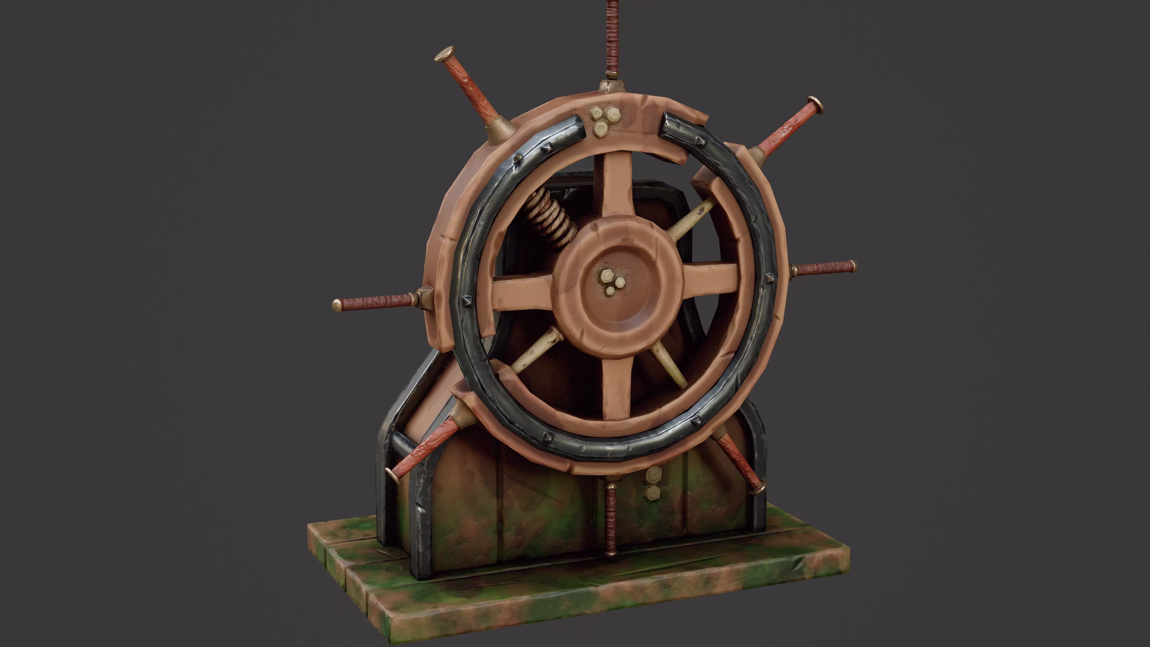Stylized Ship Wheel Game Ready Model Low-poly 3D model