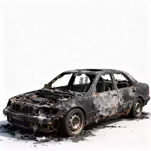 Scorched Husk Burnt-Out Sedan 3D Model