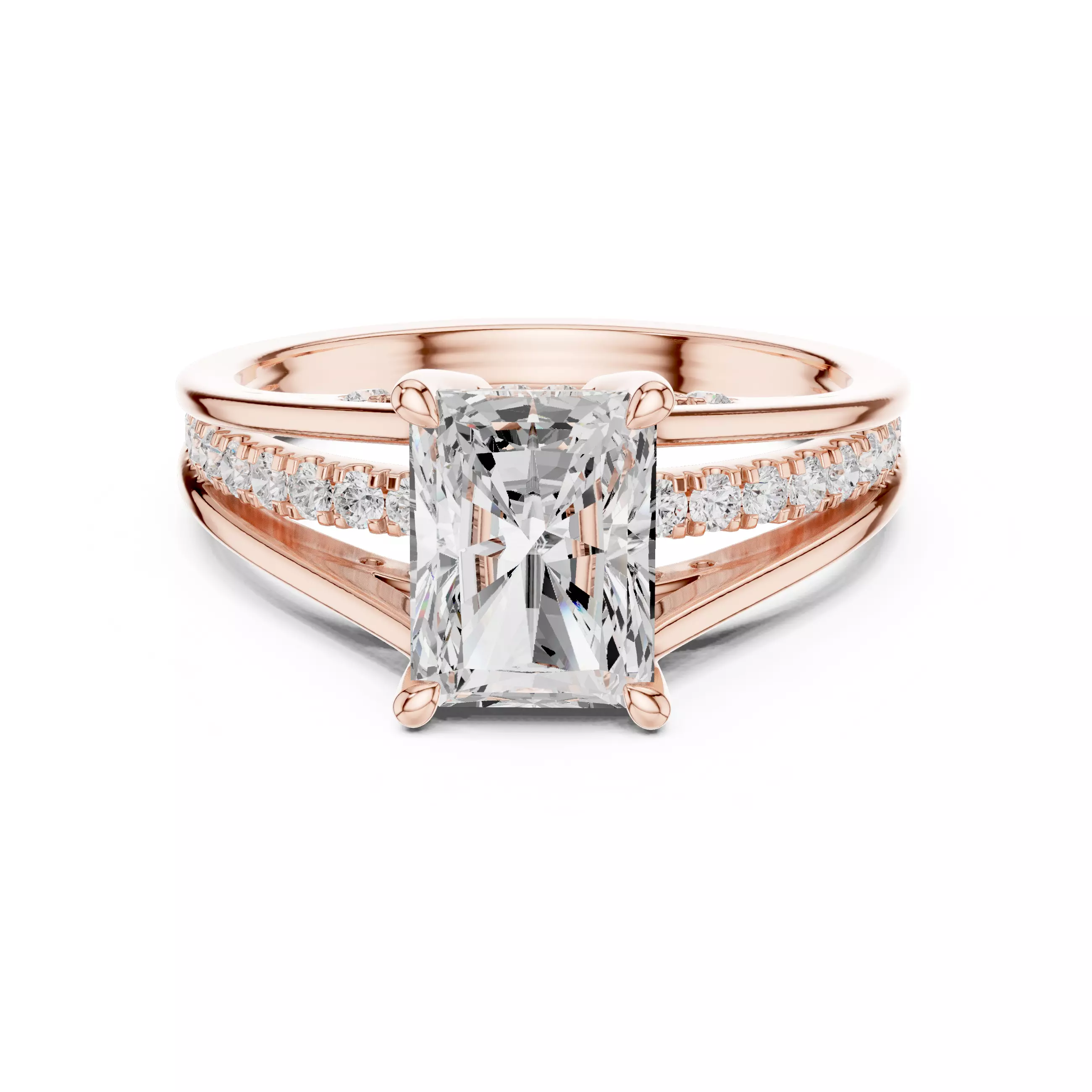 Radiant Solitaire Ring 3dm stl renders animation video 3D print model