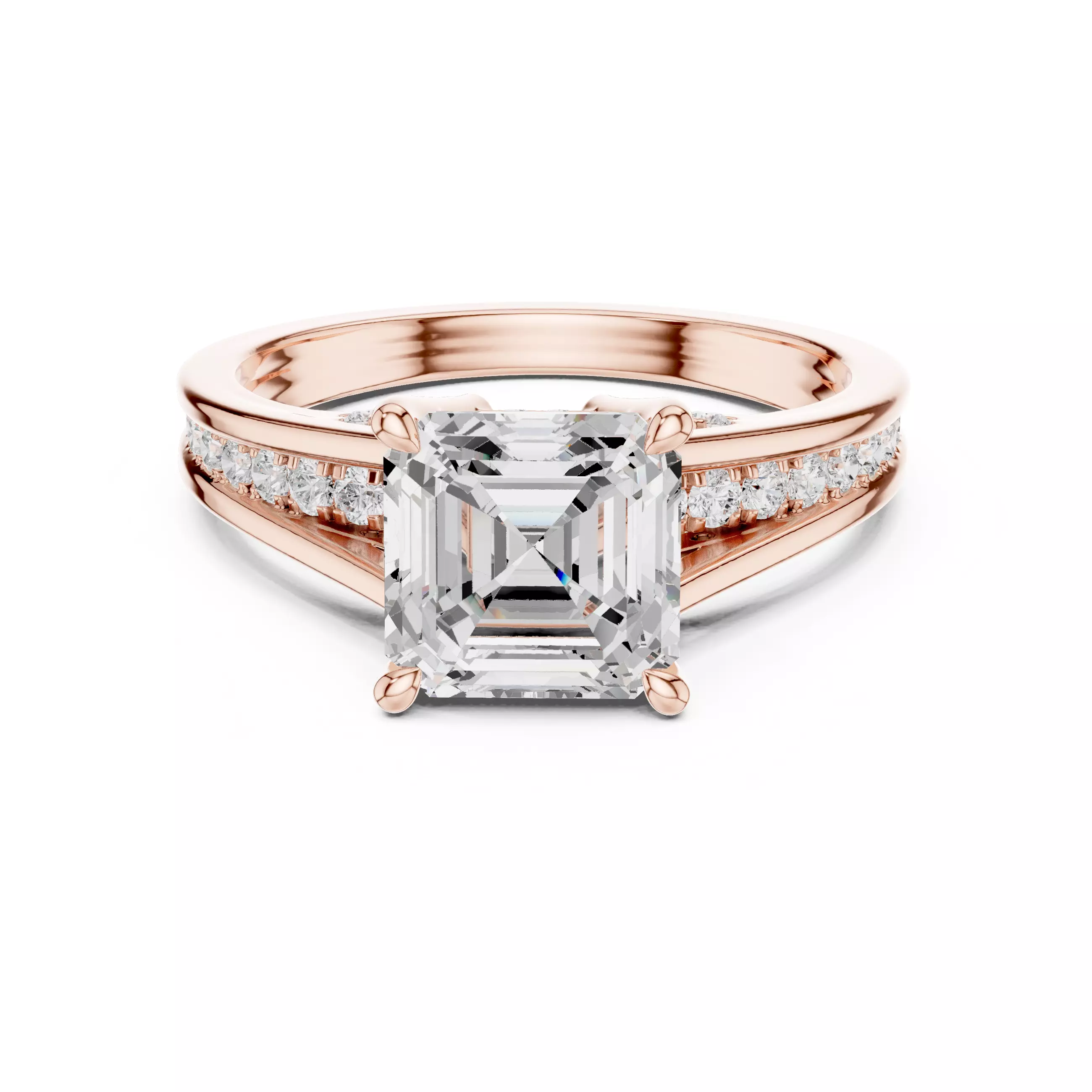 Emerald Solitaire Ring 3dm stl renders animation video 3D print model