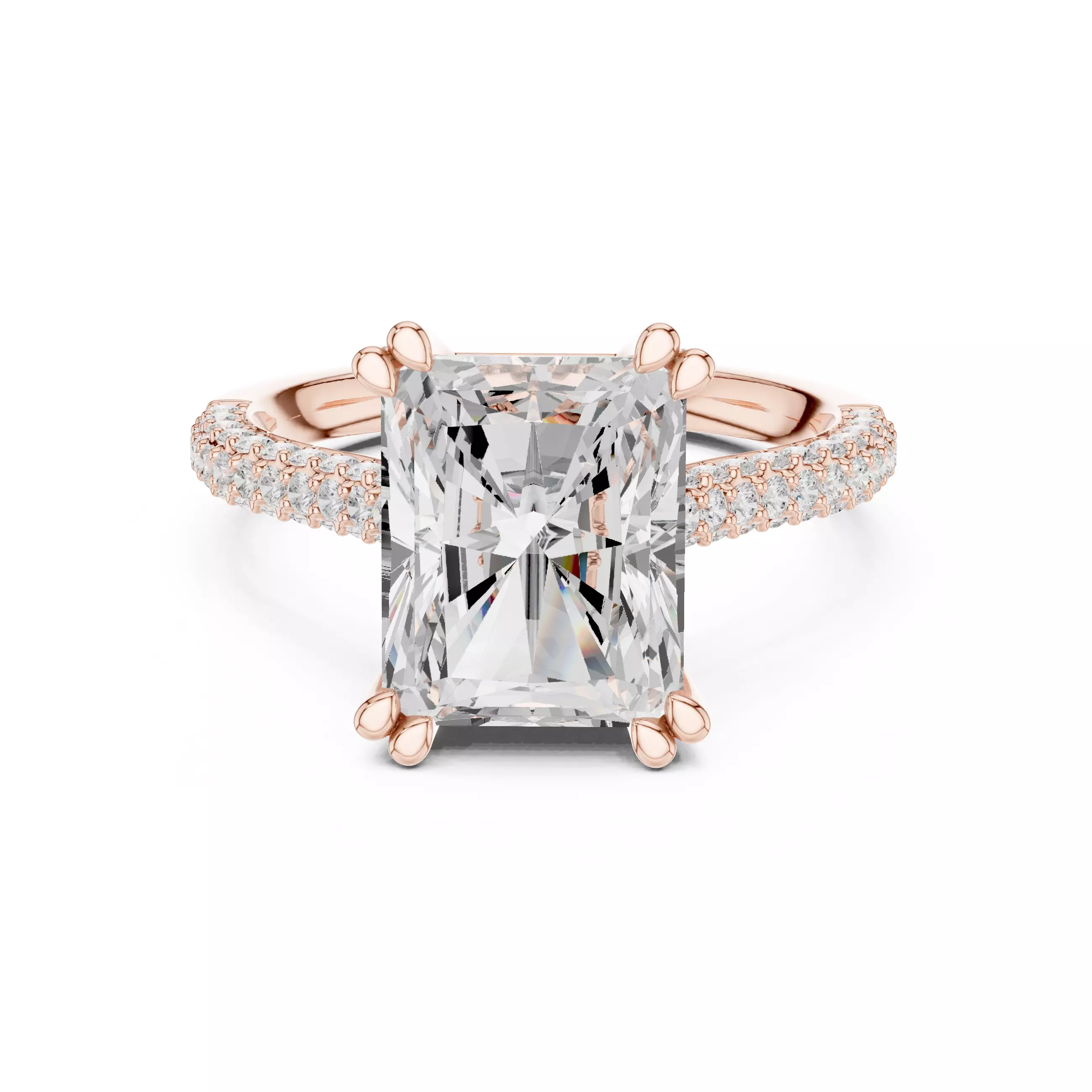 Radiant Diamond Solitaire Ring 3dm stl renders 3D print model