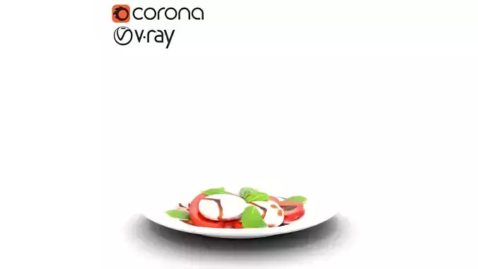 Elegant Caprese Salad Presentation Low-poly 3D model 5