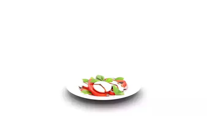 Elegant Caprese Salad Presentation Low-poly 3D model 4