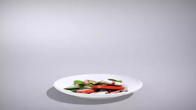 Elegant Caprese Salad Presentation Low-poly 3D model 3