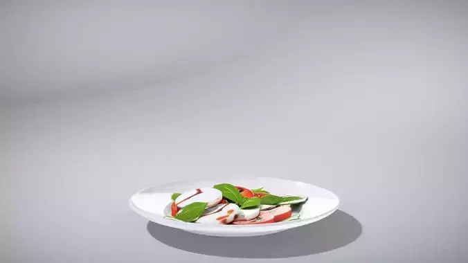 Elegant Caprese Salad Presentation Low-poly 3D model 2