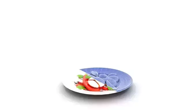 Elegant Caprese Salad Presentation Low-poly 3D model 6