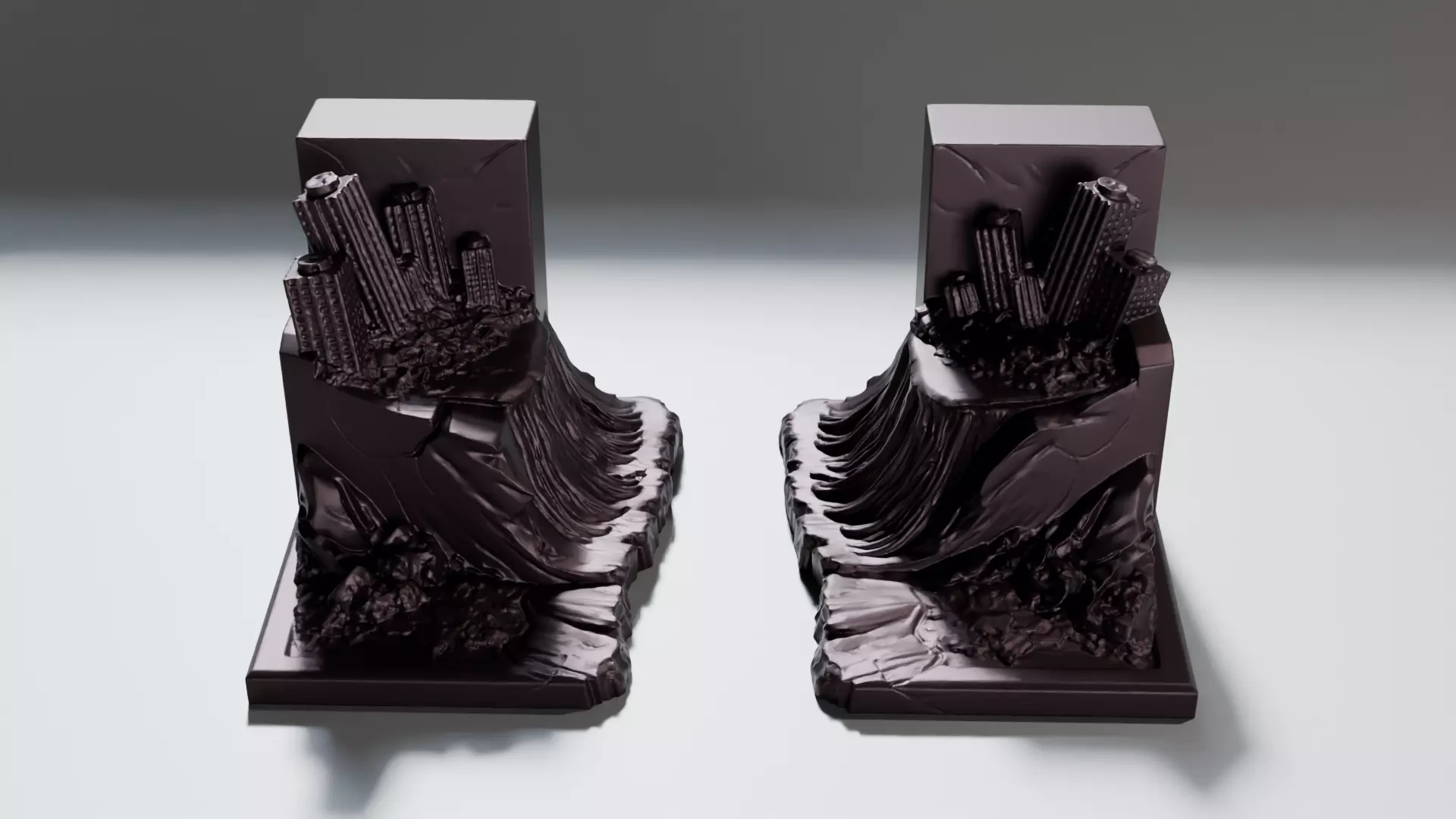 Quakefall City Bookends Unscaled 3D print model