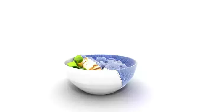 Caesar Salad Bowl with Grilled Chicken Low-poly 3D model 6