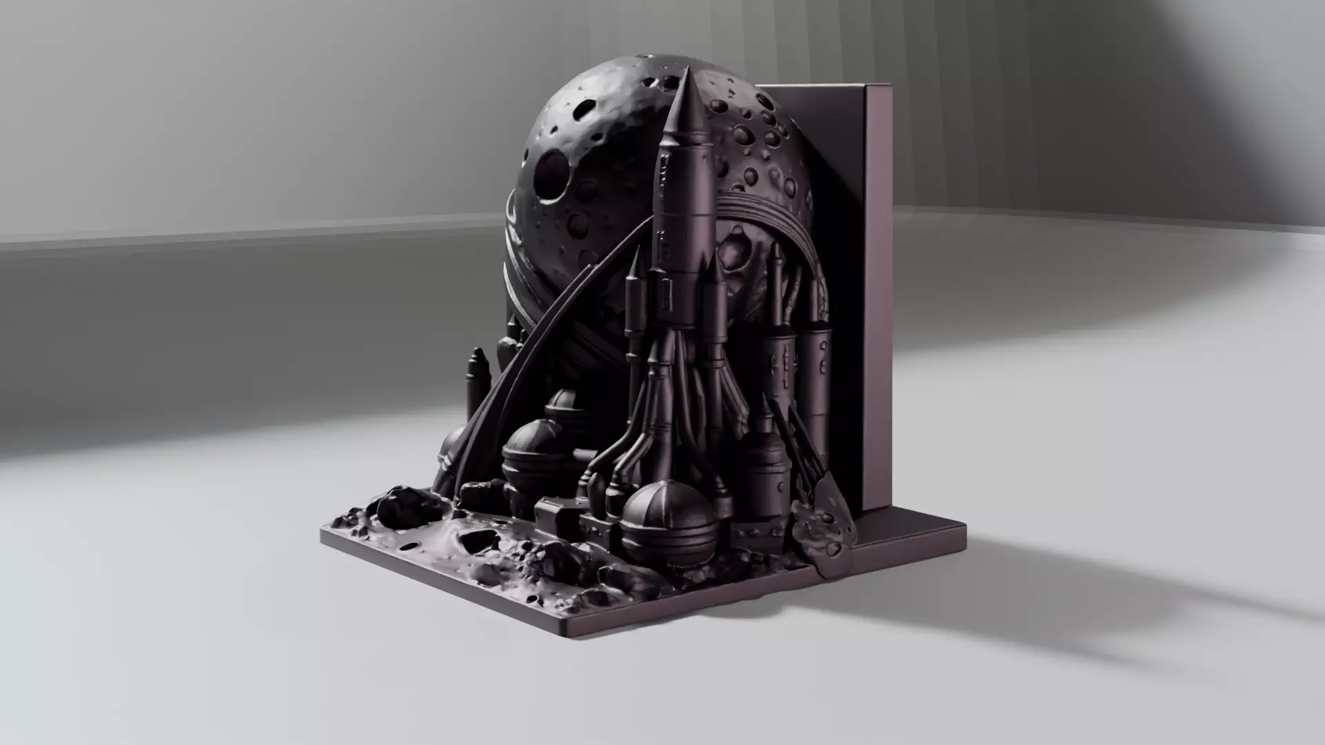 Lunar Launchpad Bookend Unscaled 3D print model