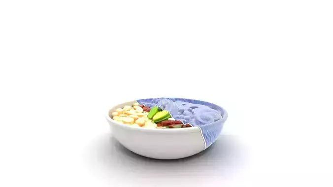 Vibrant Cobb Salad Bowl Low-poly 3D model 6