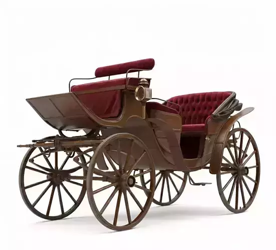 Elegant Victorian Horse-Drawn Carriage Low-poly 3D model 2