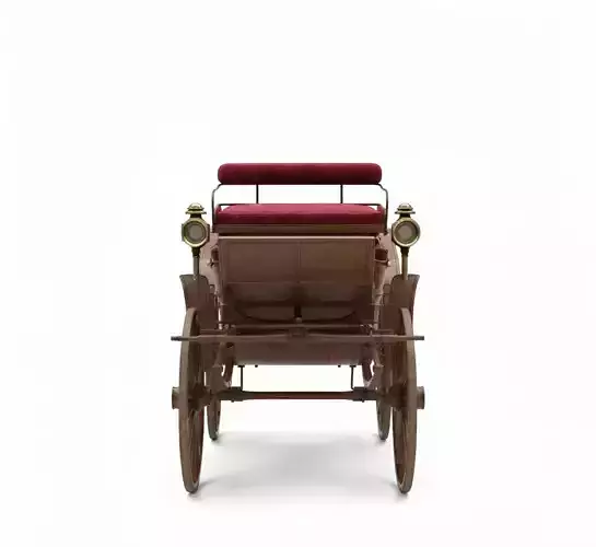 Elegant Victorian Horse-Drawn Carriage Low-poly 3D model 5