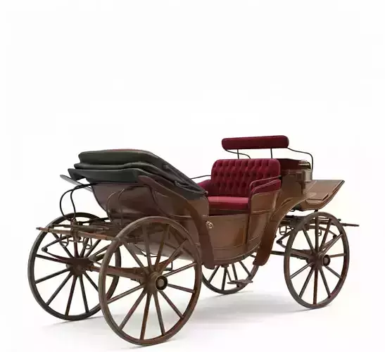 Elegant Victorian Horse-Drawn Carriage Low-poly 3D model 4