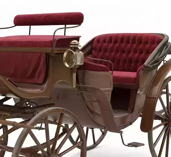 Elegant Victorian Horse-Drawn Carriage Low-poly 3D model 6