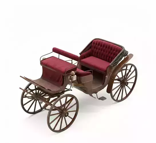 Elegant Victorian Horse-Drawn Carriage Low-poly 3D model 7