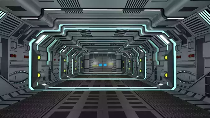 Sci Fi Interior Station 3D model