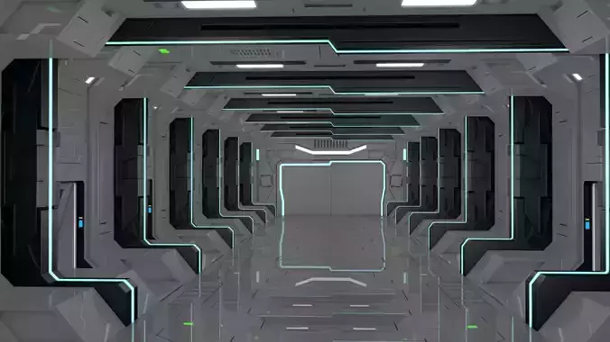 Sci Fi Interior Station 3D model | CGTrader