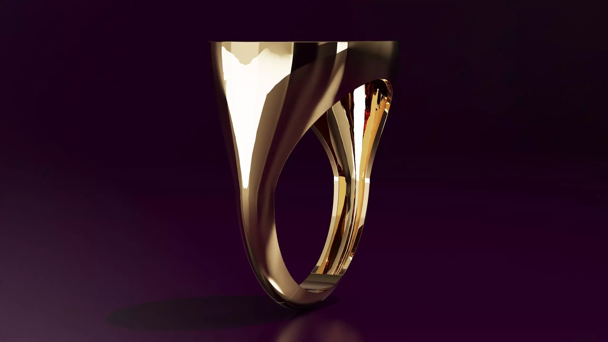 free form ellipse ring 54EU SIZE 3D print model