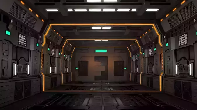 Sci Fi Interior Corridor 3D model