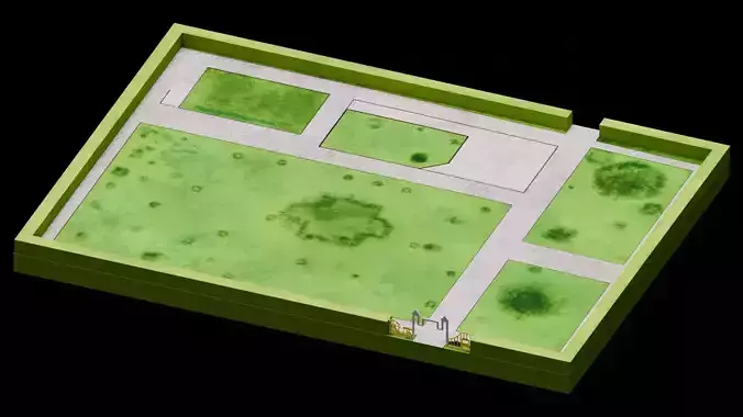 Amusement Park - Ground 1 Low-poly 3D model