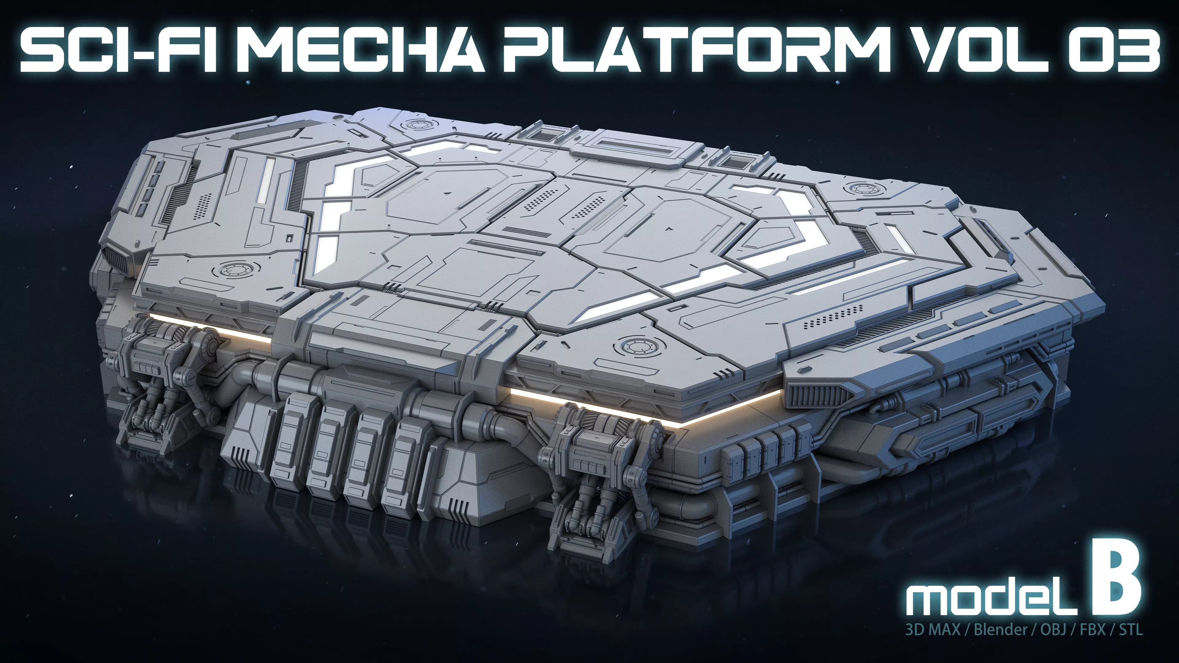 Sci-Fi Mecha Platform Vol 3 Model-B 3D print model