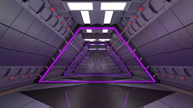 Sci Fi Corridor Tunnel 3D model