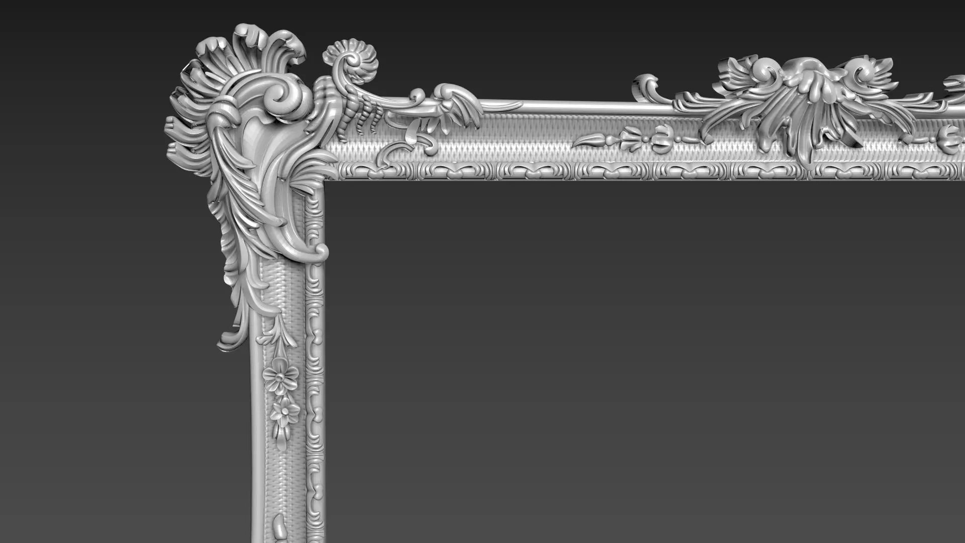 Ornate Carved Frame for CNC Baroque Style Relief Model 3D model