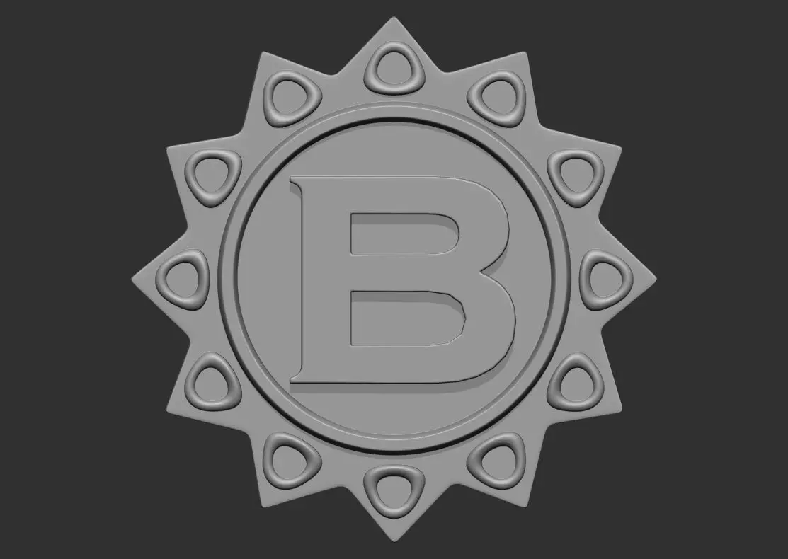 B Word Charm v4 3D Printable Model 3D print model