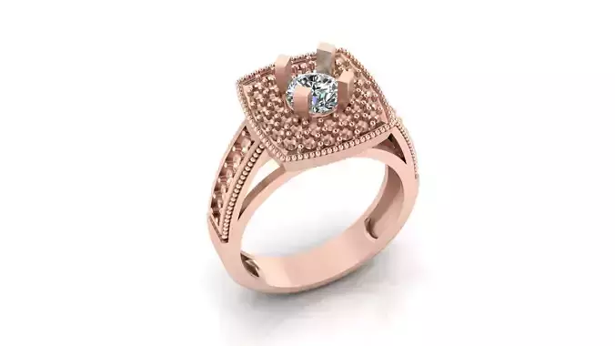 round halo pave setting engagement jewelry ring