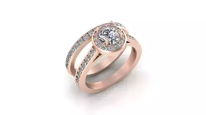 round halo engagement jewelry ring