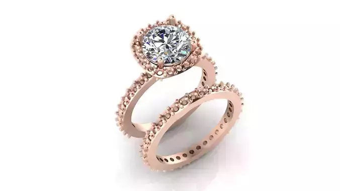 round halo engagement high jewelry ring