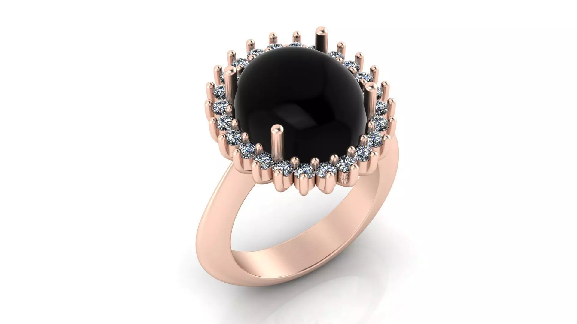 oval halo cluster jewelry ring 3D print model