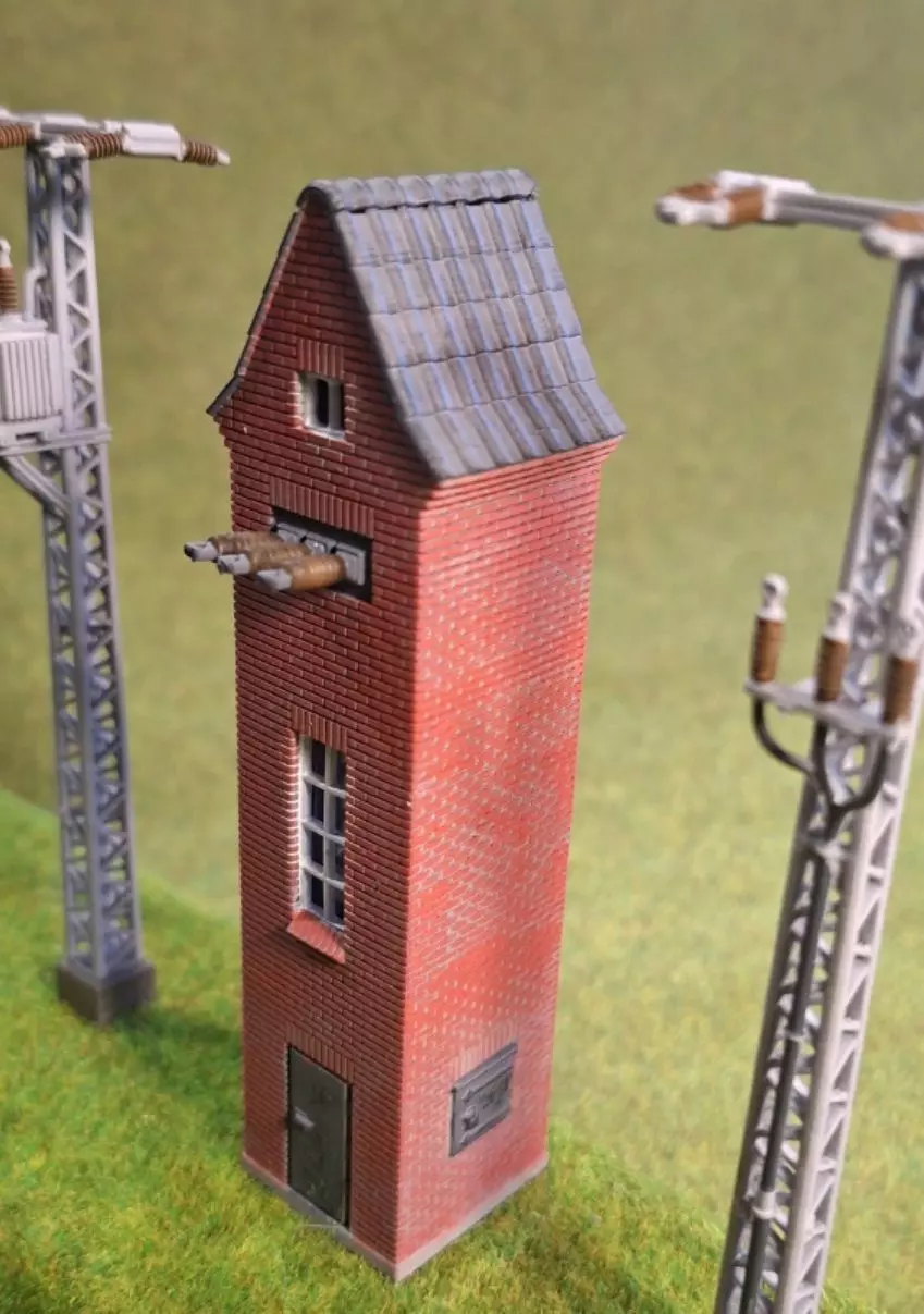 H0 scale Historic Brick Trafo Tower - resin print 3D print model