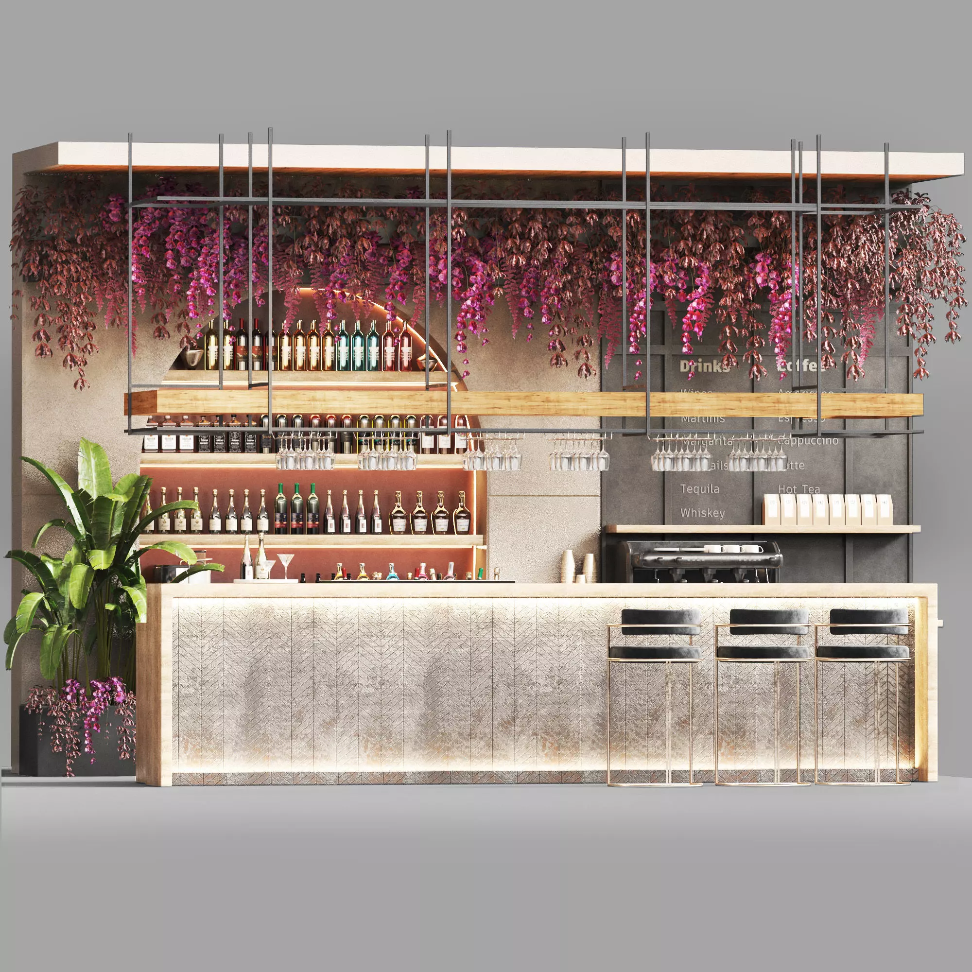 Cafe Restaurant 26 cocktailbar Low-poly 3D model