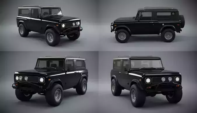 Old Classic Off-Road SUV 3D model