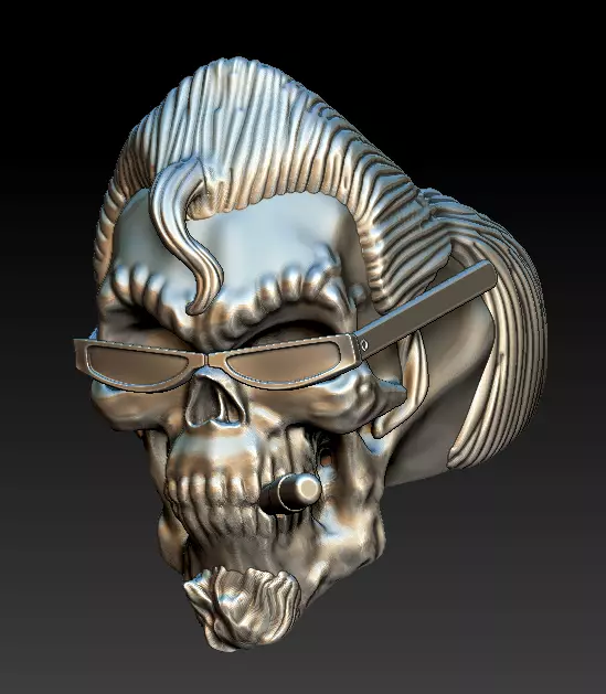 Rebel Skull Ring 3D print model