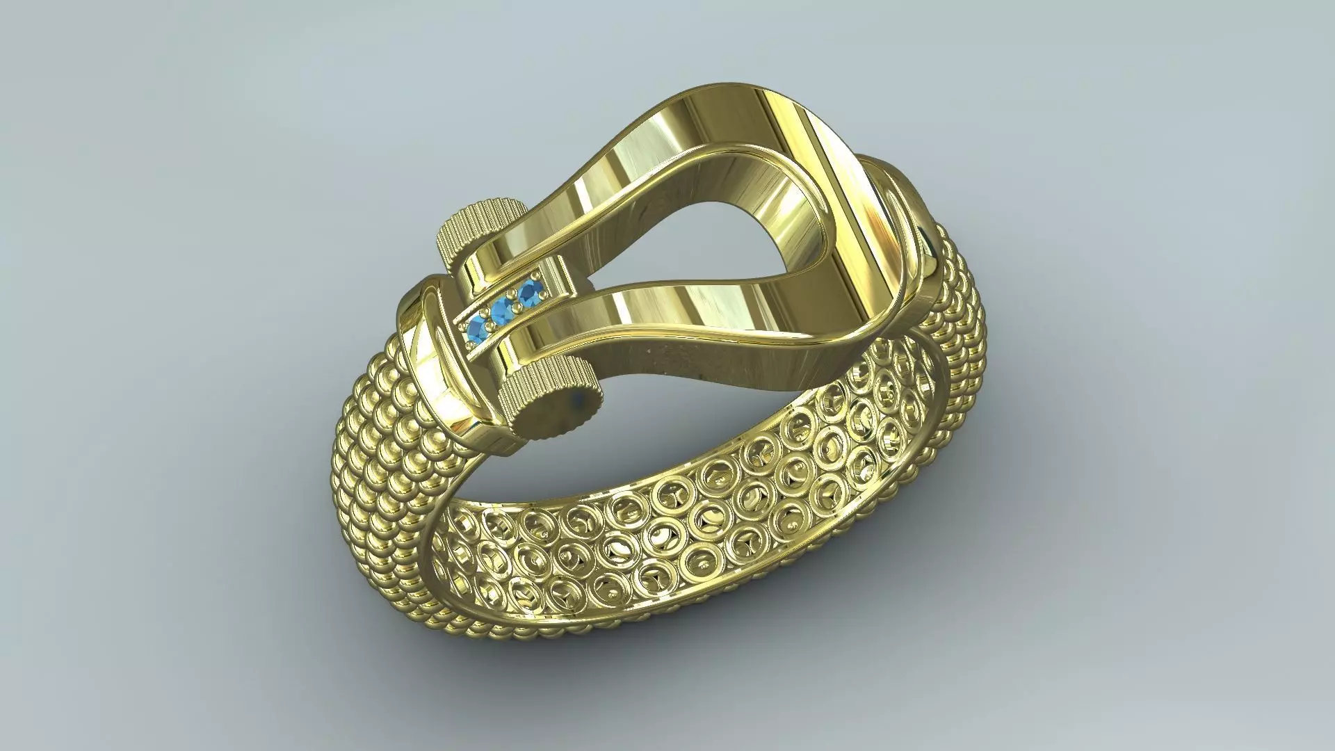 Luxury Shackle Ring - 14K Gold 3D print model
