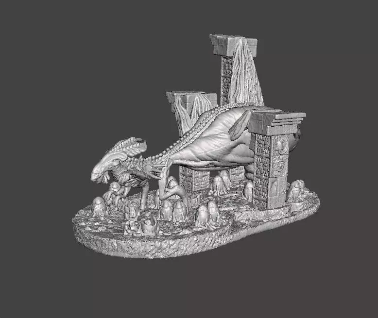 6MM SCALE ALIEN QUEEN EGG CHAMBER SET MINIATURE MODEL SCIFI GAME 3D print model