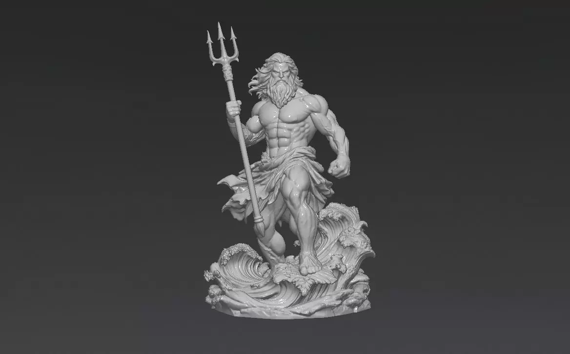 Poseidon - Greek God 3d model 3D print model